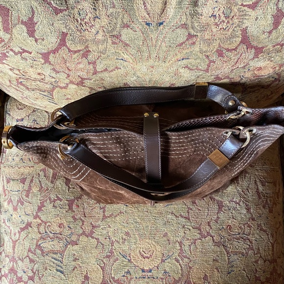 Vintage Jimmy Choo Brown Suede Handbag - Picture 3 of 15